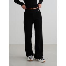 Pantalon femme en laine Petite jambe large Thermorégulateur Noir