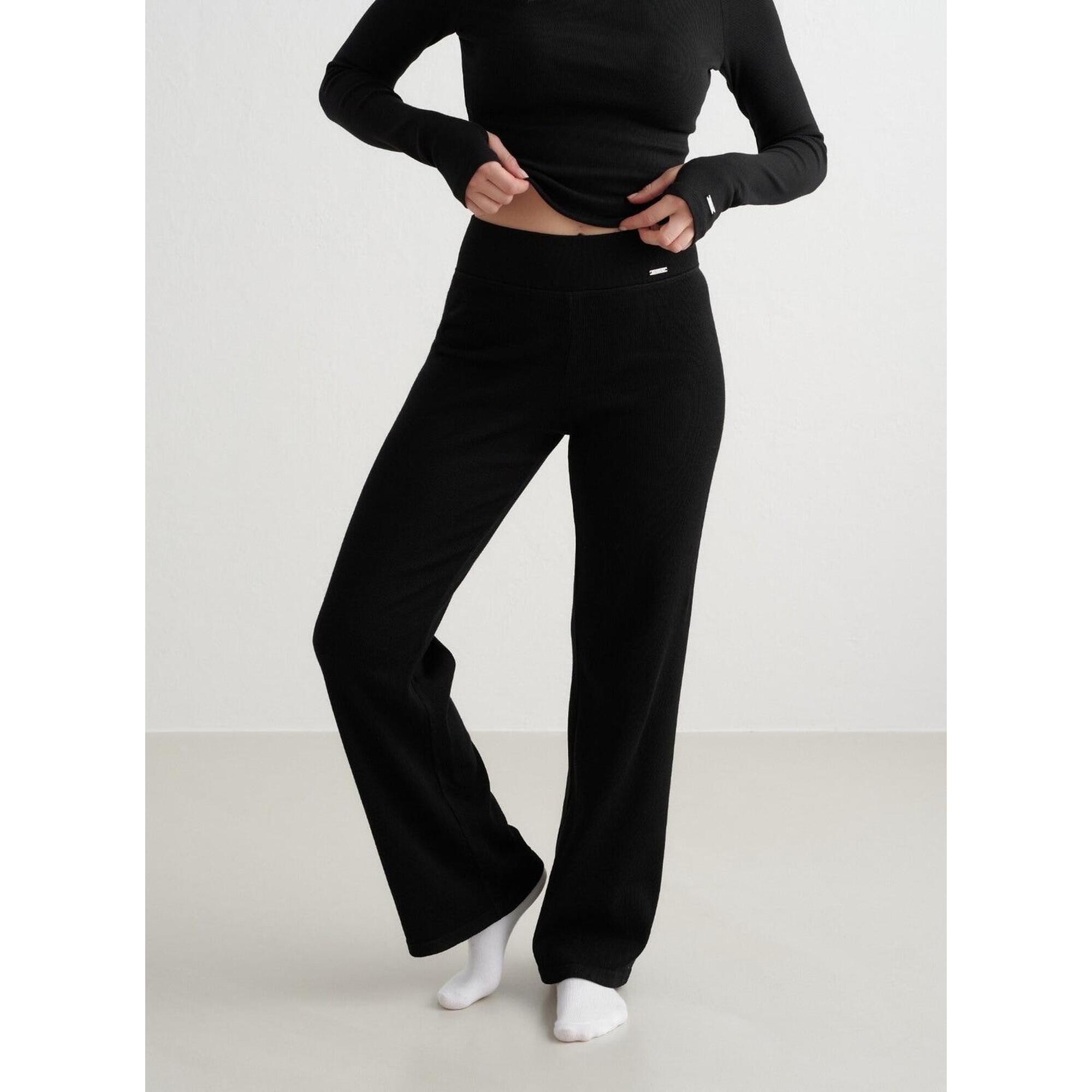 Aim'n - Pantalon Femme En Laine À Jambe Large Régulateur De Température Noir - Pantalons - Noir - 40 M - Decathlon