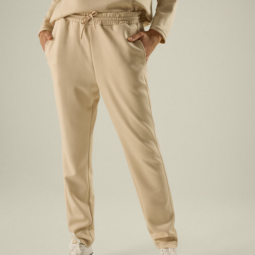 Pantalones Jogger Pantalones Beige Con Bolsillos Pantalón Jogger