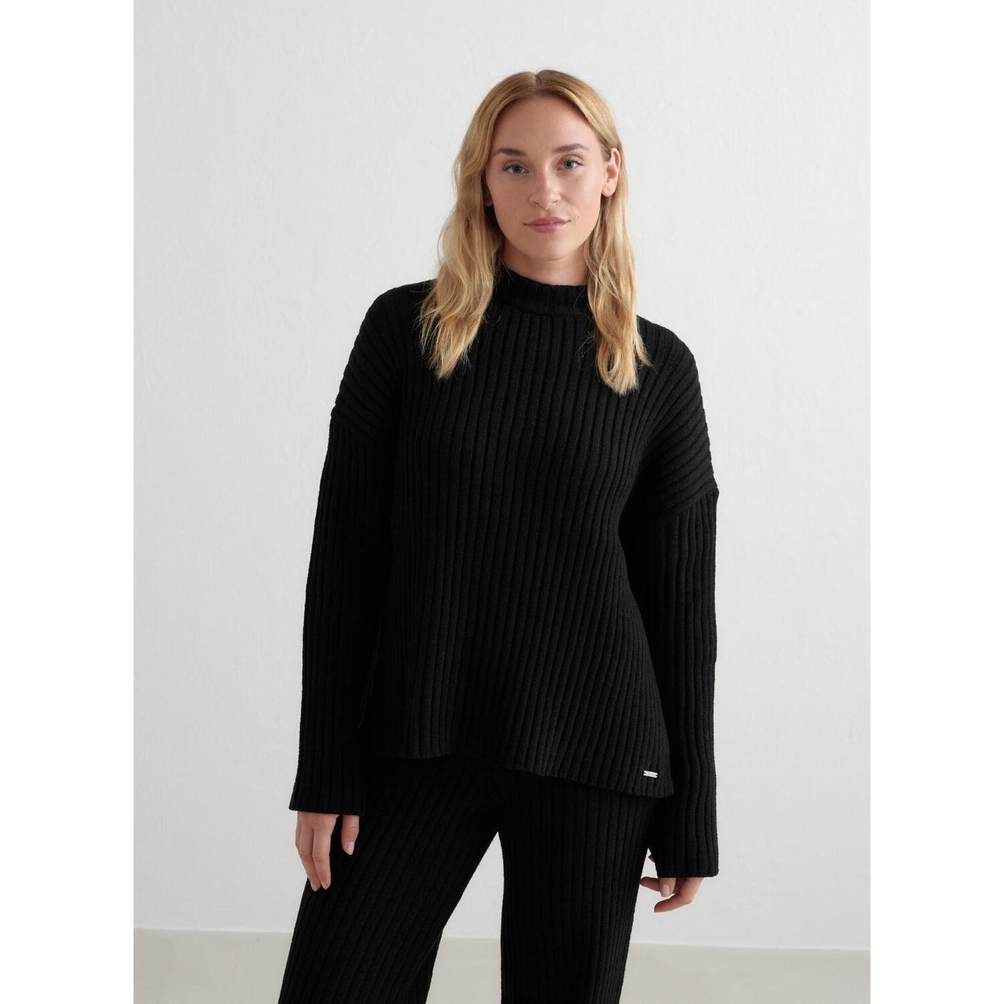Aim'n - Femme Pull En Maille Côtelé Noir - Pull - Noir - 44 L - Decathlon
