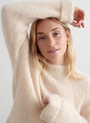 Dames trui gebreid alpacawol grijs gemêleerd