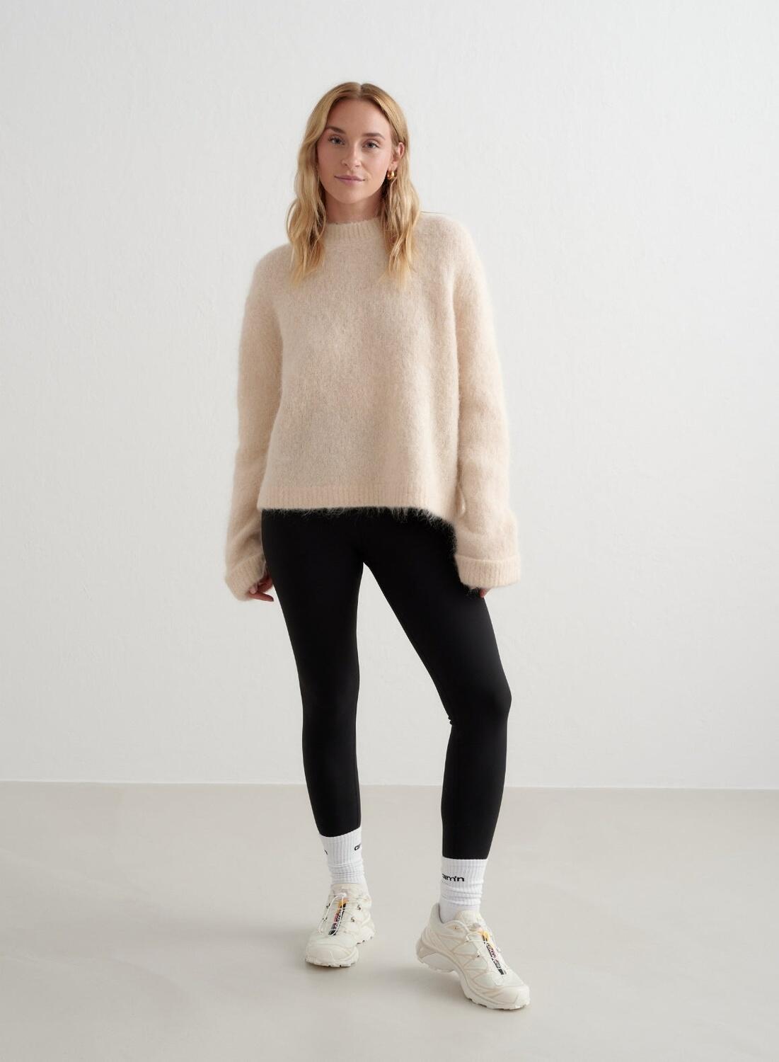 Donna Maglia Lana Alpaca Crema 2/7