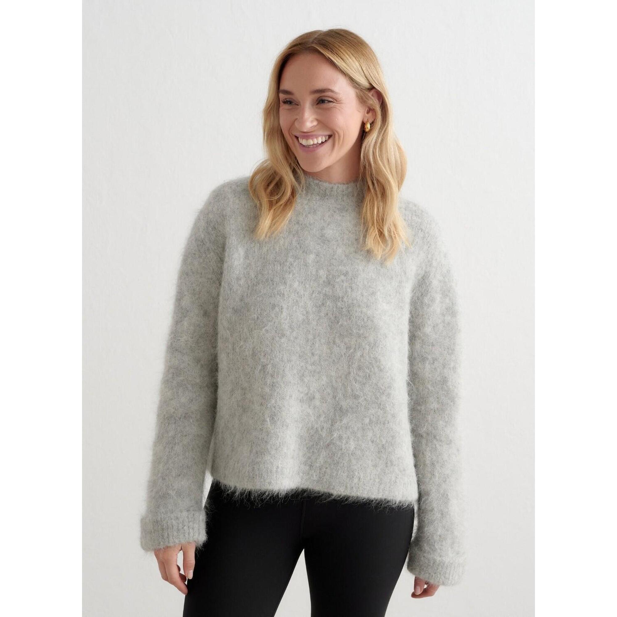 Aim'n - Femme Pull En Maille De Laine D'Alpaga Gris Mélange - Pull - Gris - 40 M - Decathlon