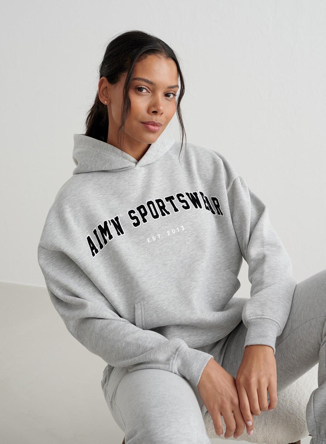 Mujer Sudadera Universitaria Gris Jaspeado 3/6