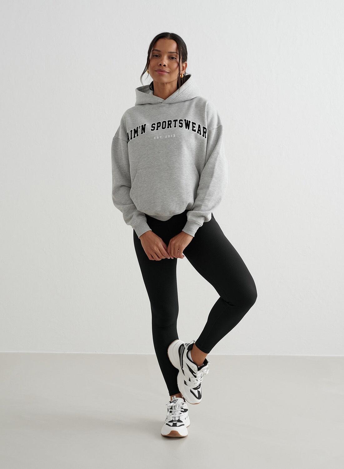 Mujer Sudadera Universitaria Gris Jaspeado 5/6