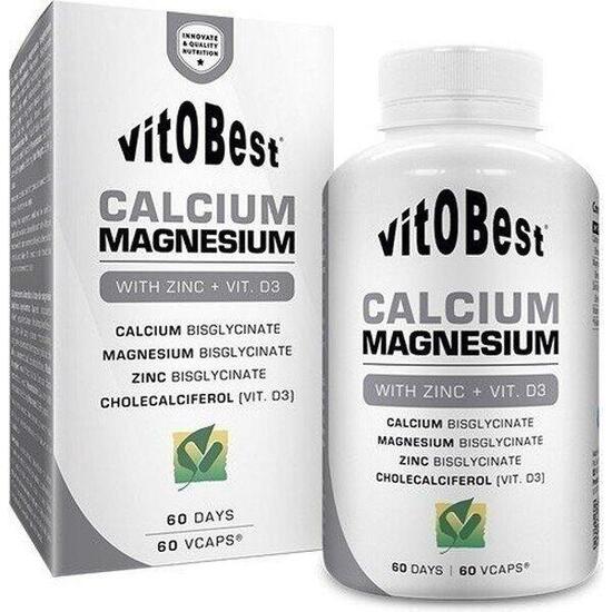 Calcium Magnésium - 60 capsules végétales de VitoBest