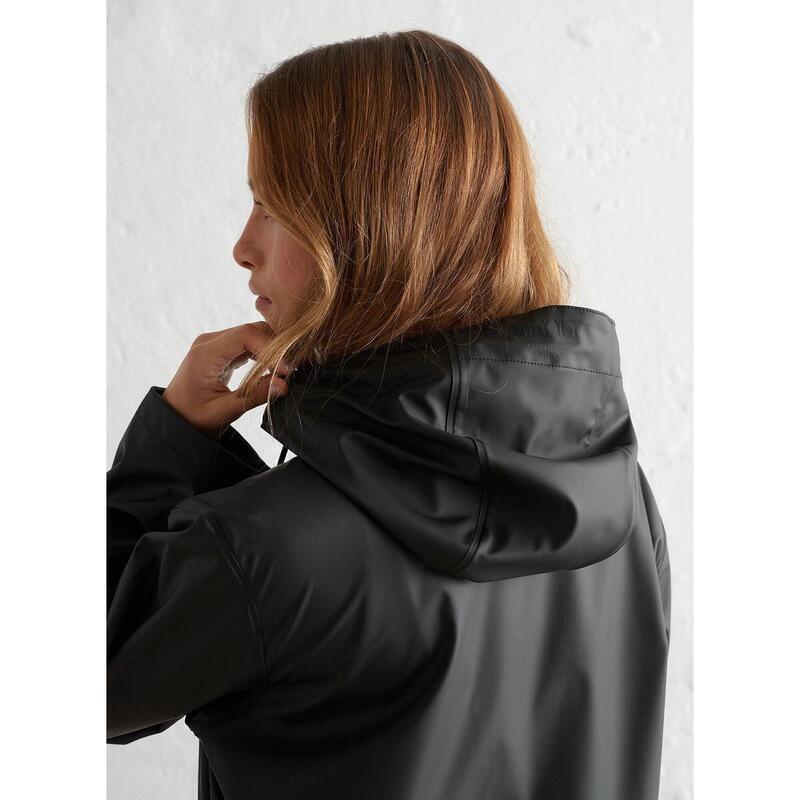 Veste de Pluie Imperméable Randonnée Femmes Noir aim'n