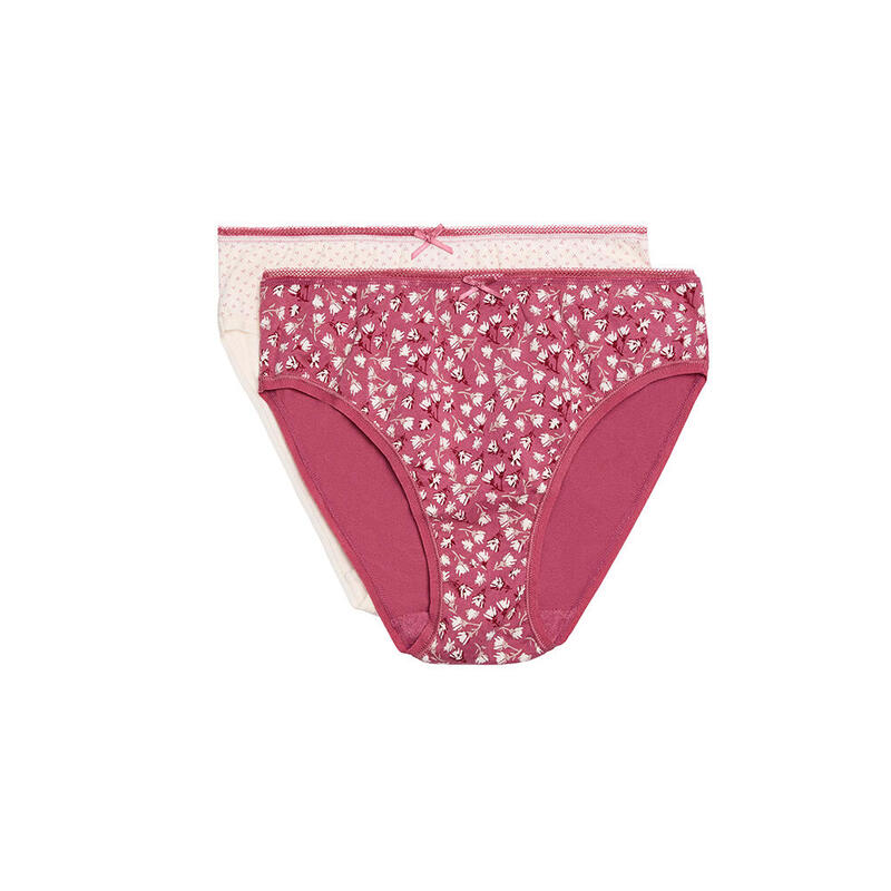 Pack de 2 bragas midi estampado floral rosa