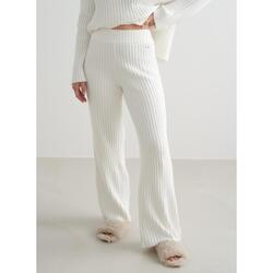 Pantalon de yoga pour femmes en maille côtelée noir