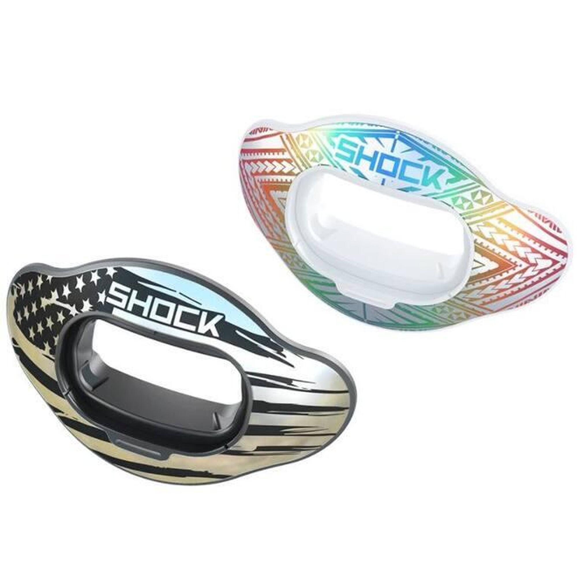 Shock Doctor 2 Packs de escudos Cor Cromo Bandeira / Silve
