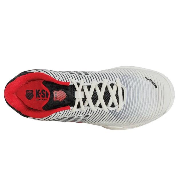 K-Swiss Hypercourt Express 2 HB Mens Tennis Shoes - White/Black/Red 3/4