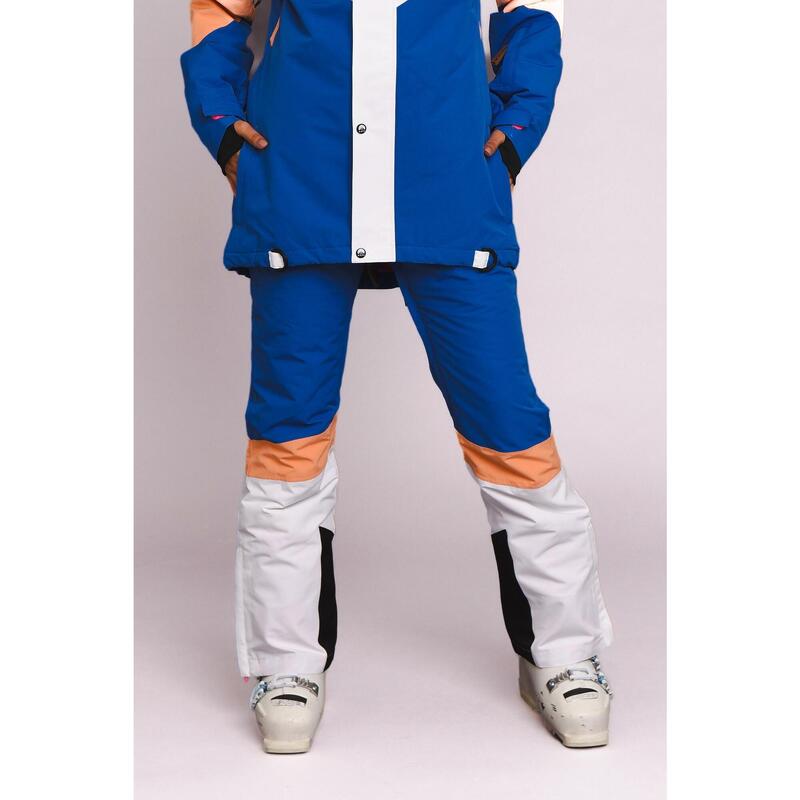 Veste de ski et de snowboard 1080 - Pêche pastel, blanc et bleu