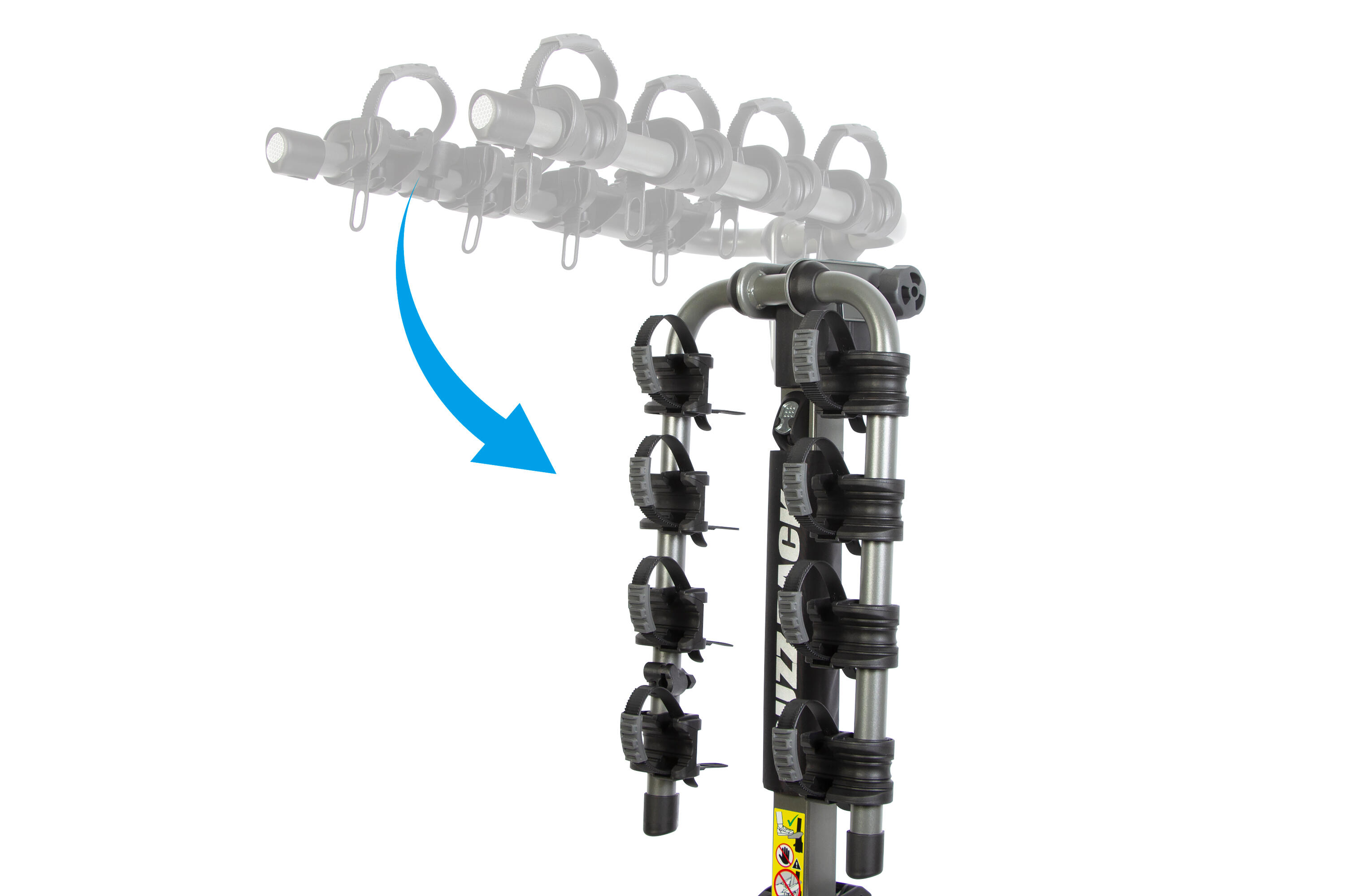 Suporte para bicicletas com viga Buffalo para 4 bicicletas 2/6