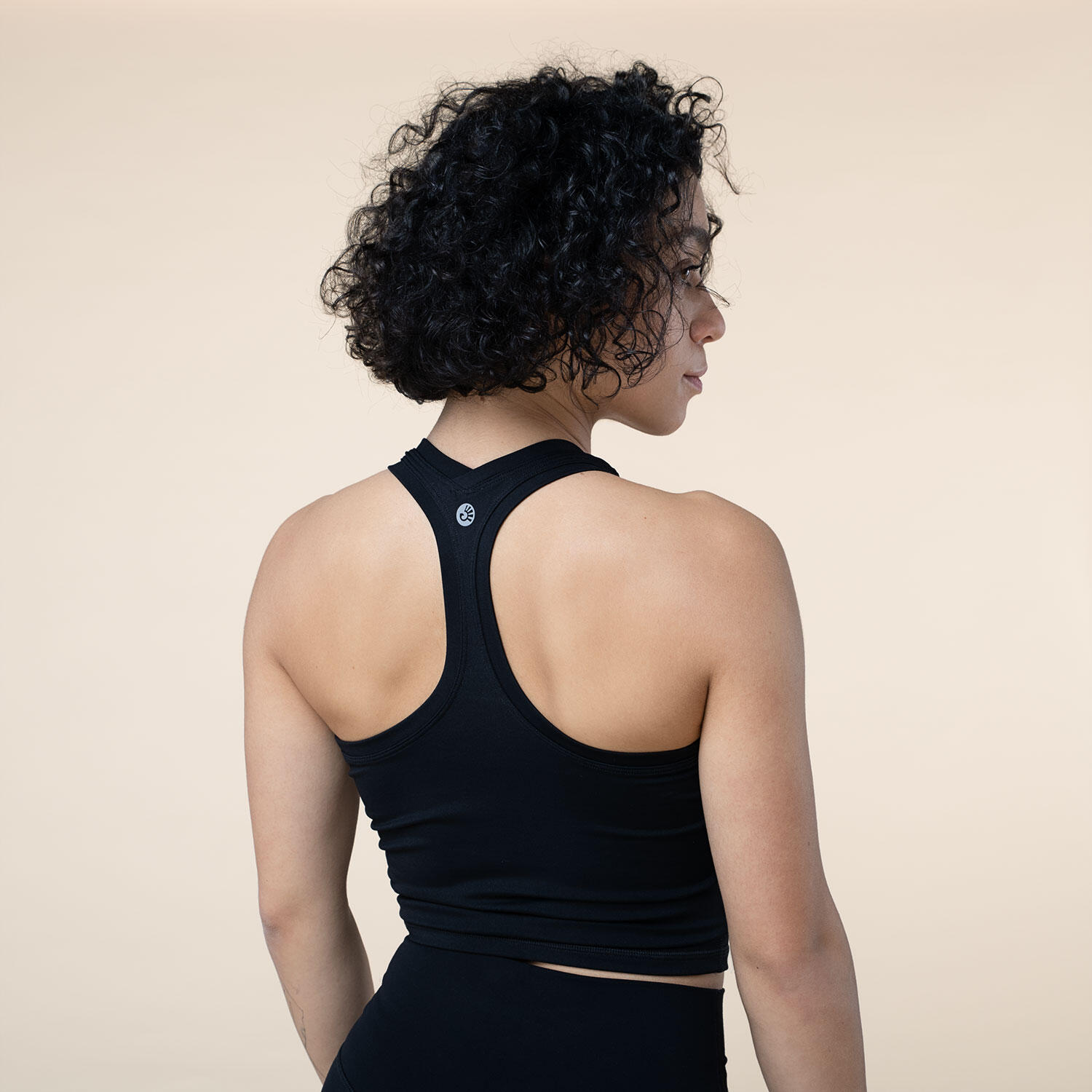 Cropped Tank, Sport Crop Top, schwarz XS 4/6