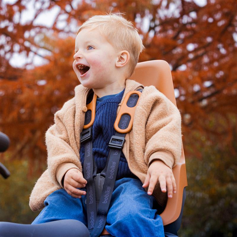Siège Enfant Vélo Arrière Porte-Bagages ONE Brun Chocolat BOBIKE