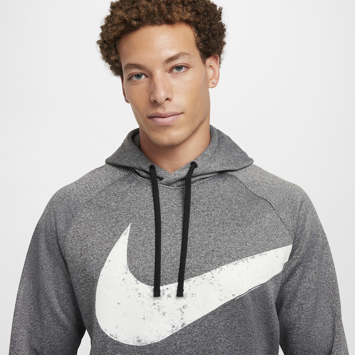 Felpa uomo nike therma-fit pro - grigio 3/7
