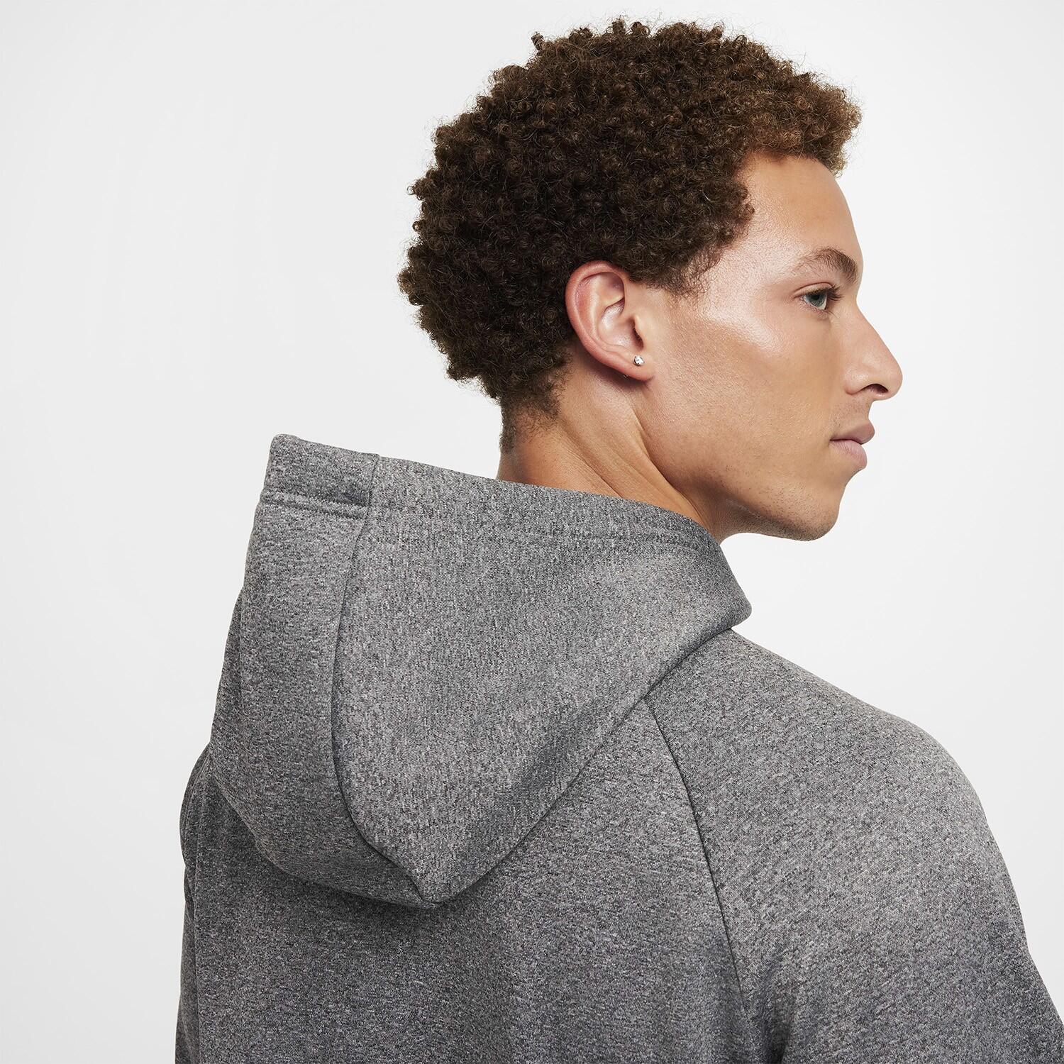 Felpa uomo nike therma-fit pro - grigio 7/7