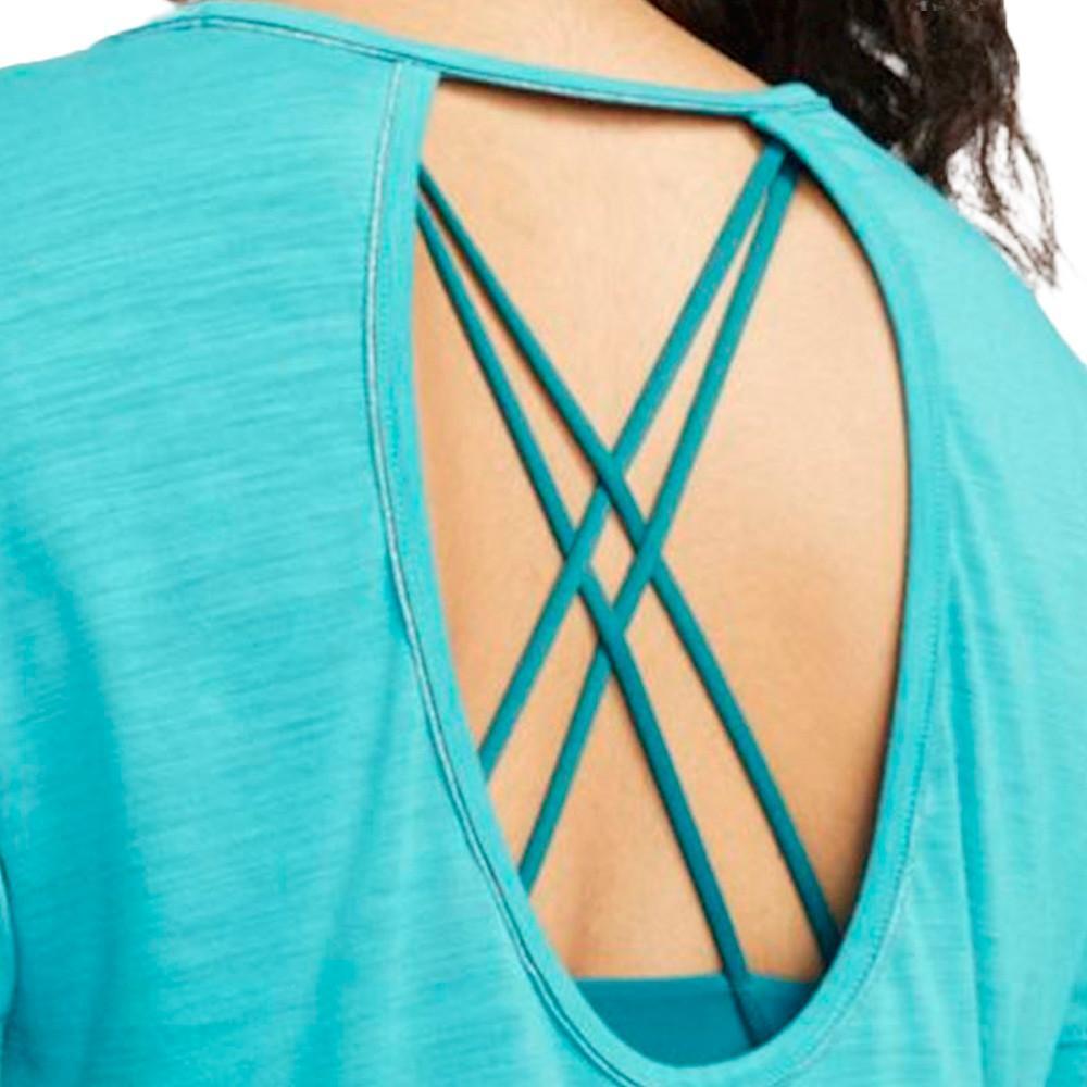 T-shirt Turquoise Femme Nike Lurex 2/2