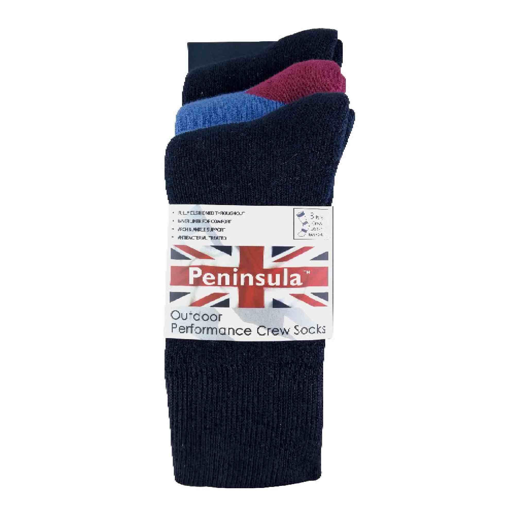 Peninsula - 3 Paires Homme Chaussettes avec Double Peau pour Randonnée 2/6