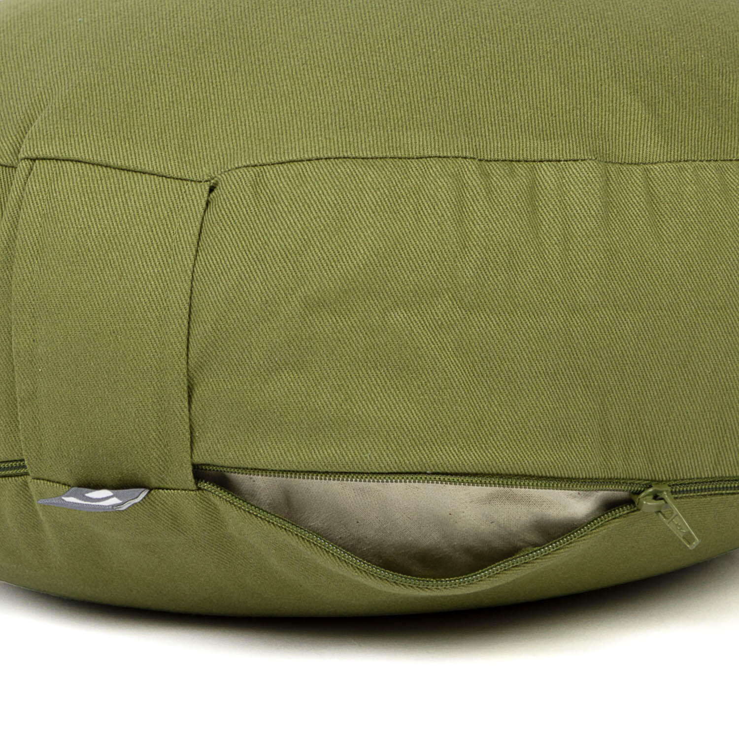 Meditationskissen RONDO ECO EXTRA FLACH lodengrün | Dinkelhülsen 3/4