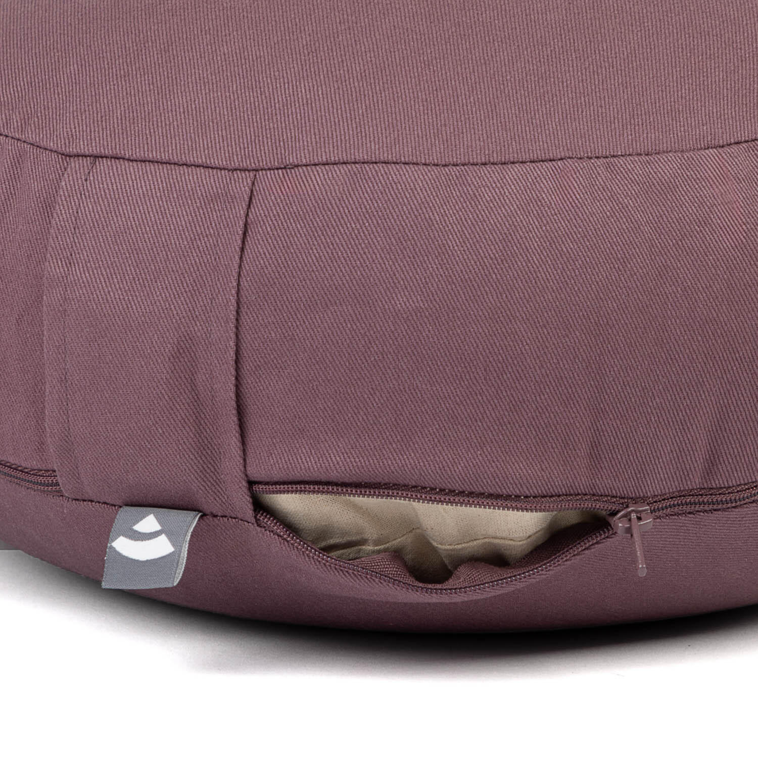 Meditationskissen RONDO ECO EXTRA FLACH dusty purple | Dinkelhülsen 3/4