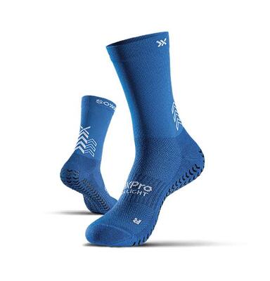 Soxpro ultra light royal blue antislip grip voetbalsokken