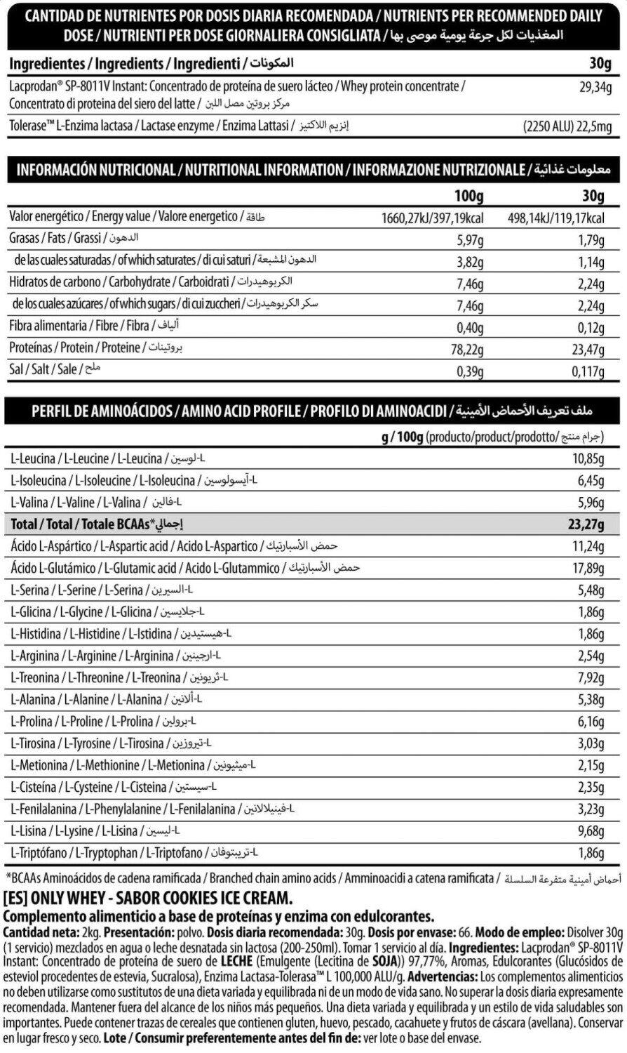 BIG - Only Whey - Whey Protein x 2 Kg - Baixo teor de açúcares - Whey Protein 6/6