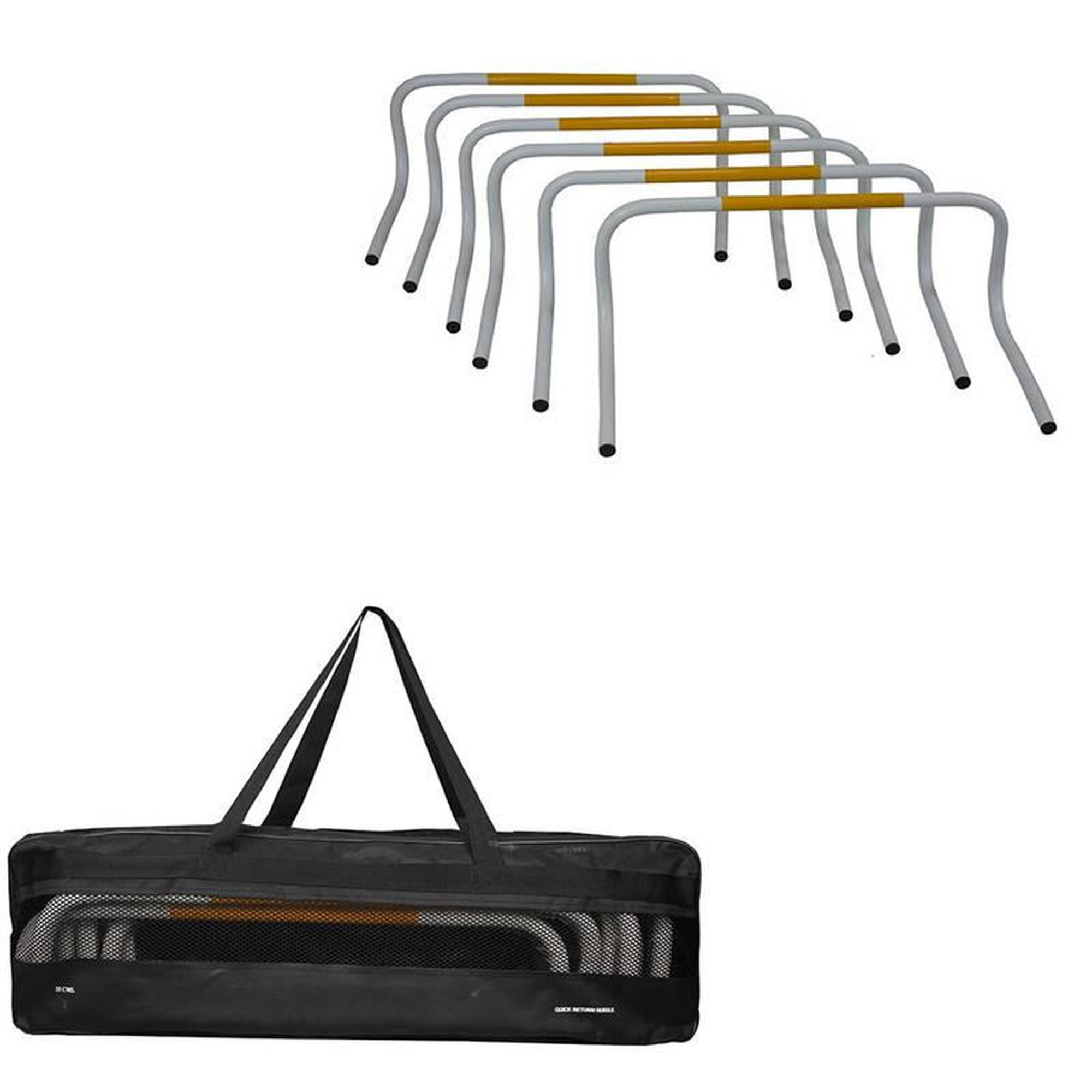 Set 6 obstacole gardulete antrenament Sportek inaltime 25 cm cu geanta transport