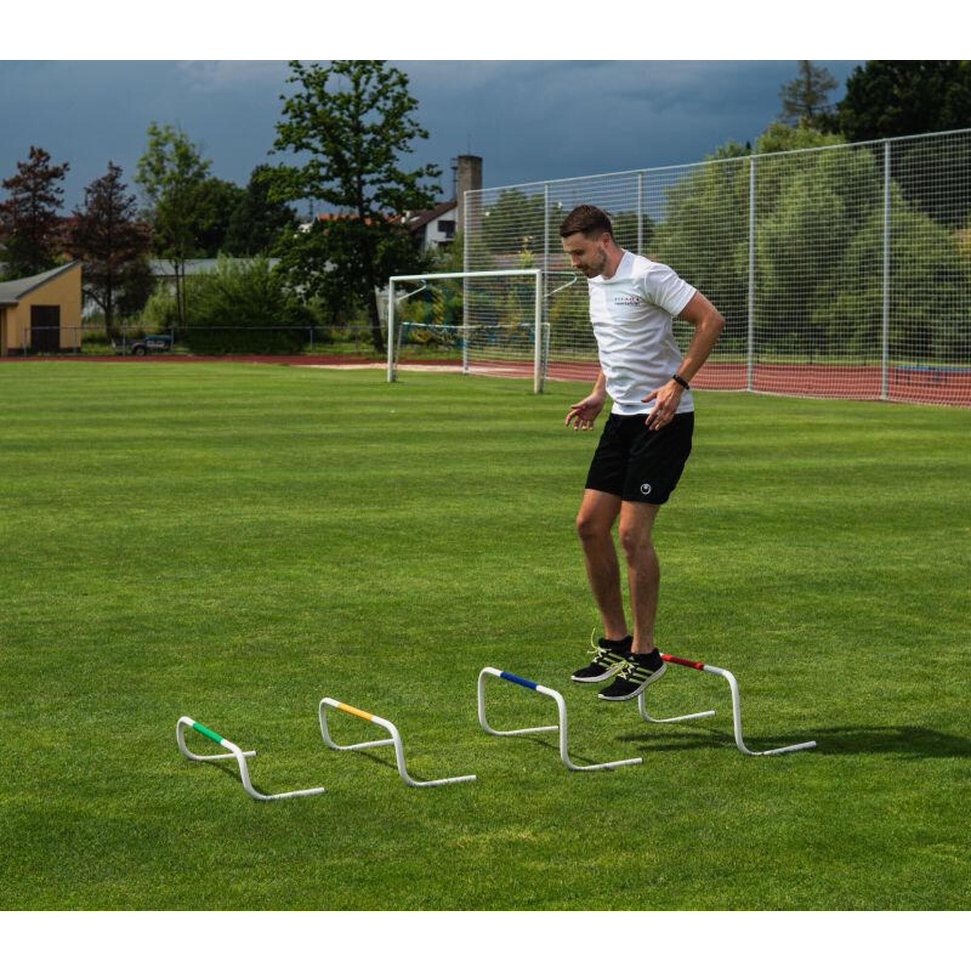 Set 6 obstacole gardulete antrenament Sportek inaltime 25 cm cu geanta transport