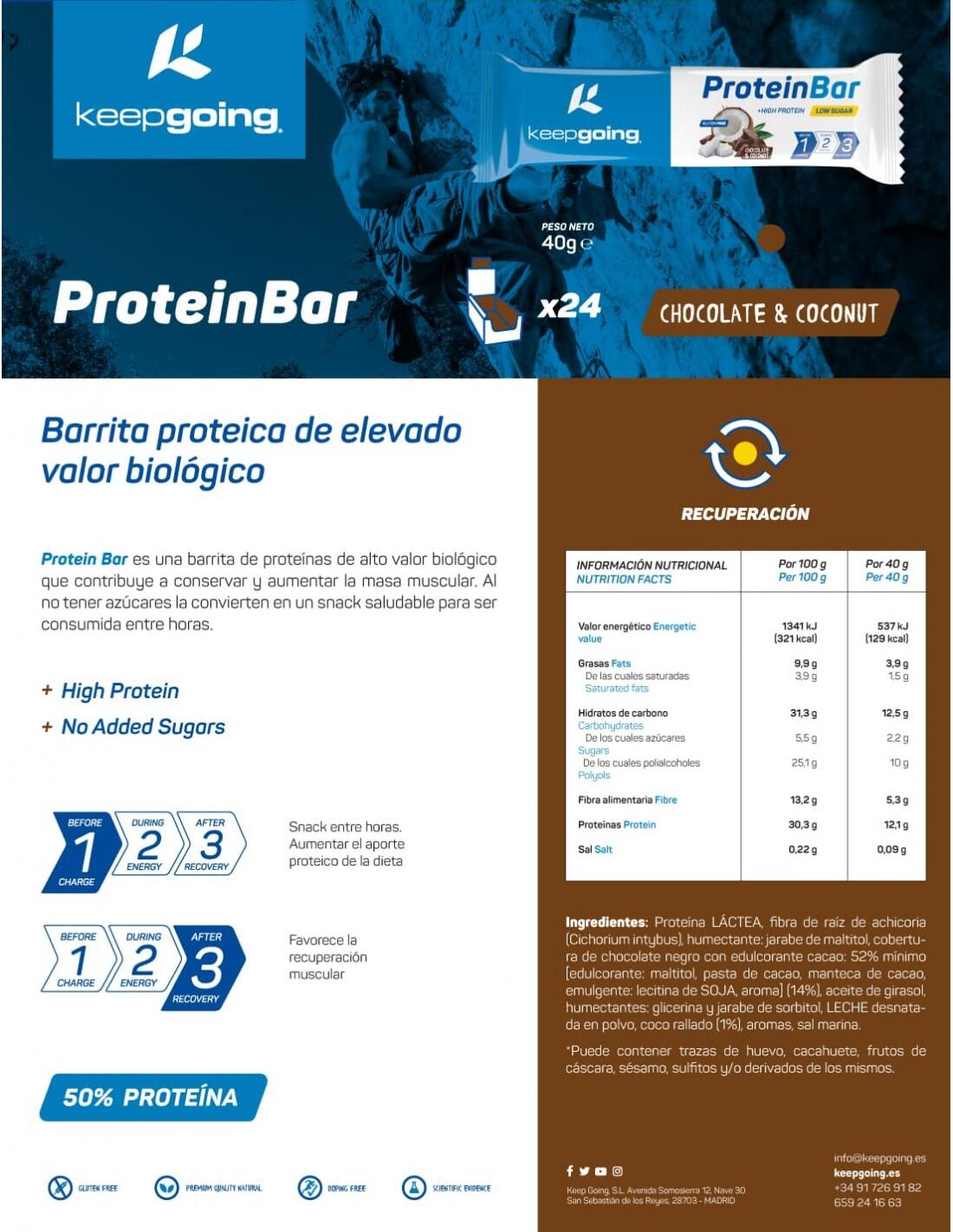 Barrita Recuperadora de Proteína "Protein Bar" de ChocoCoco 1x40g 6/6