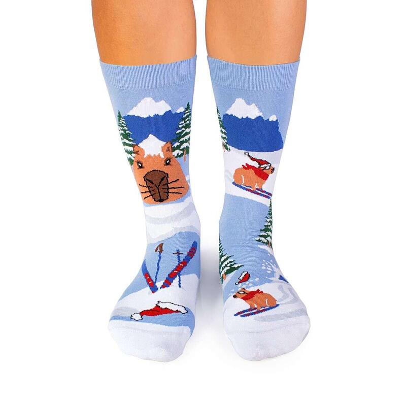Sosete din bumbac de Craciun Arty Socks Capybara George Albastru