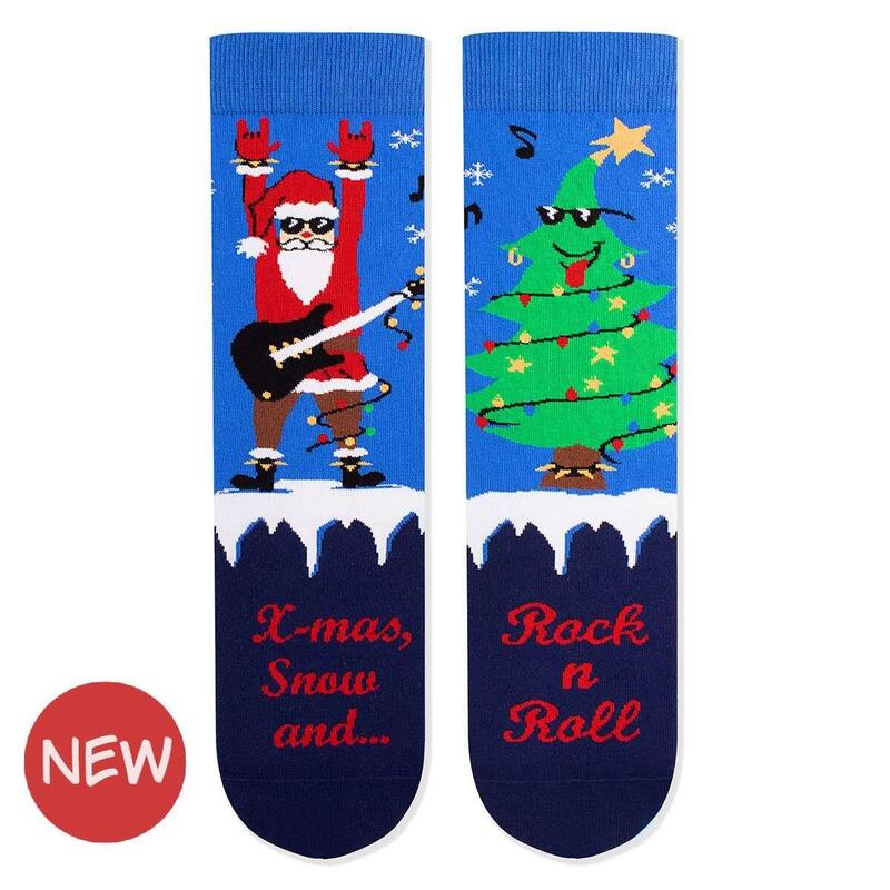 Șosete din bumbac de Crăciun Arty Socks Santa Rocker - Albastru