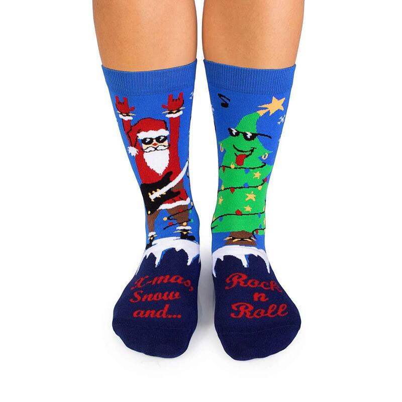 Șosete din bumbac de Crăciun Arty Socks Santa Rocker - Albastru