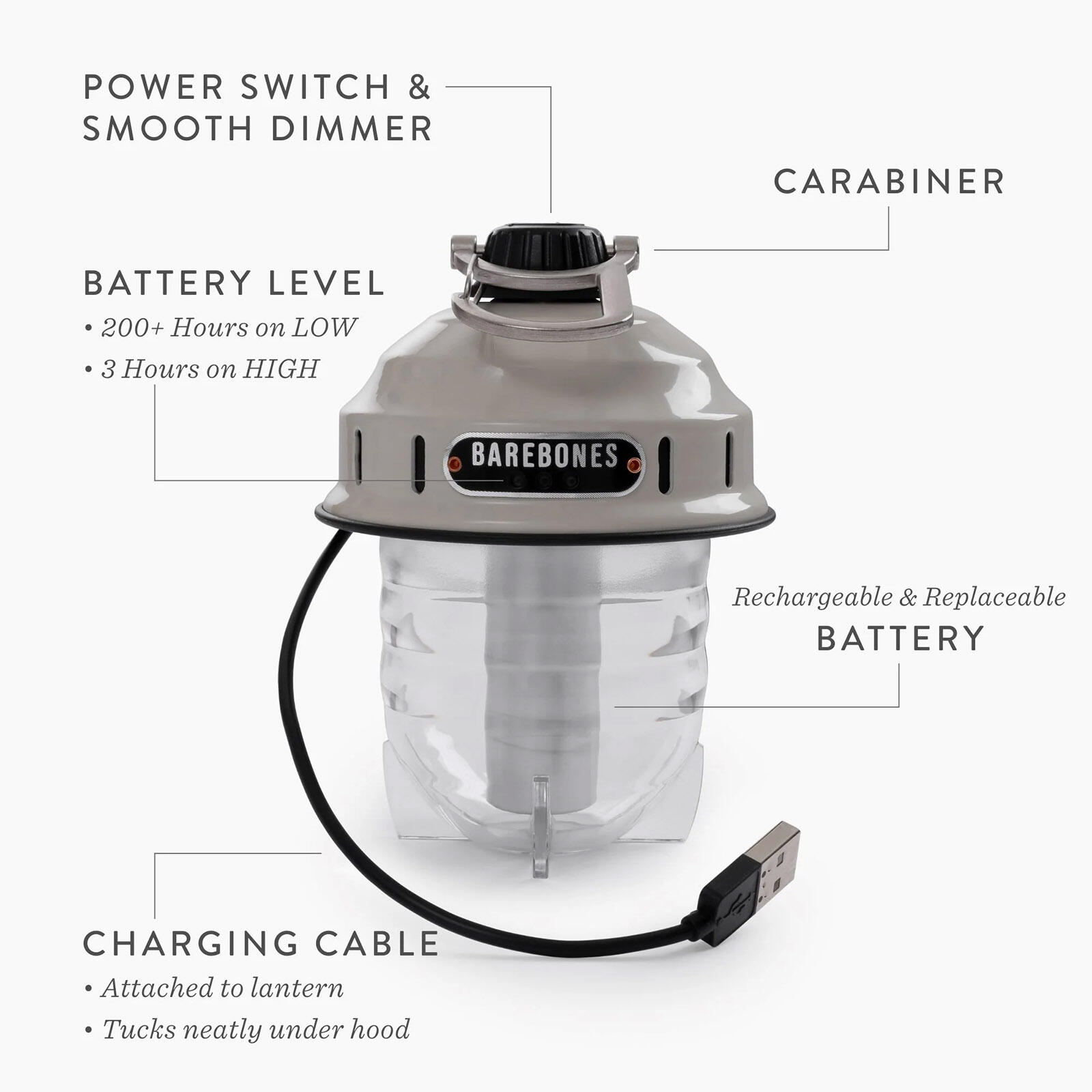 Camping Laterne Beacon Light Retro Lampe Dimmbar Stahl USB Akku LED 3/7