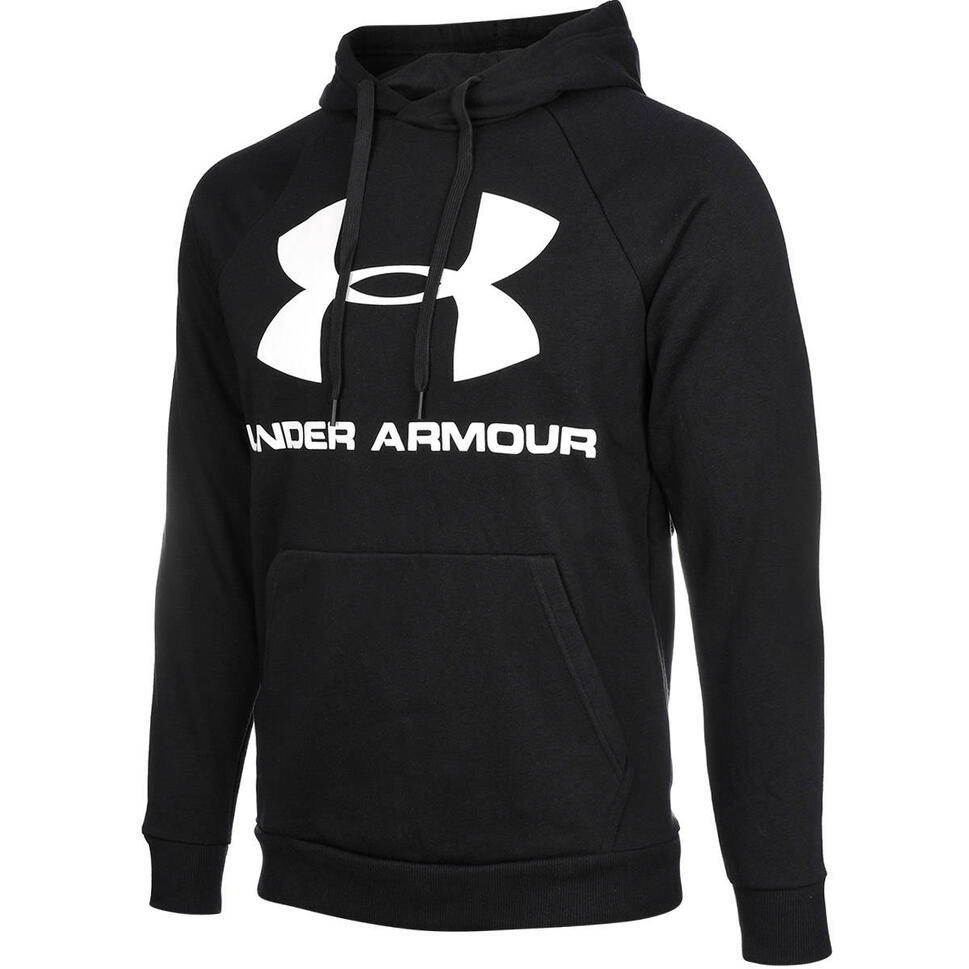 Bluza męska z kapturem czarna UNDER ARMOUR UA RIVAL FLEECE