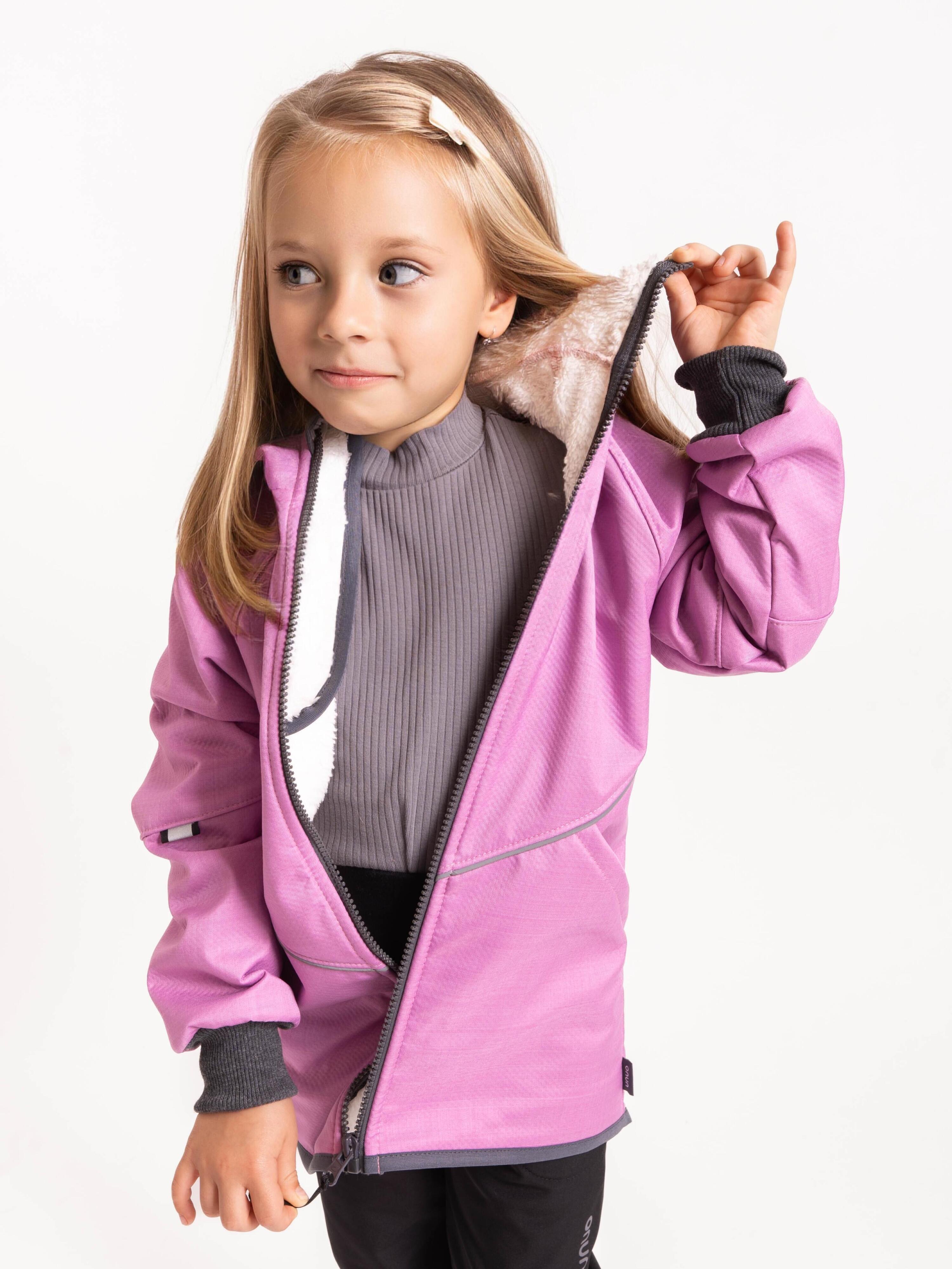 Softshell-Jacke mit Teddyfutter für Kinder, Violett 2/7
