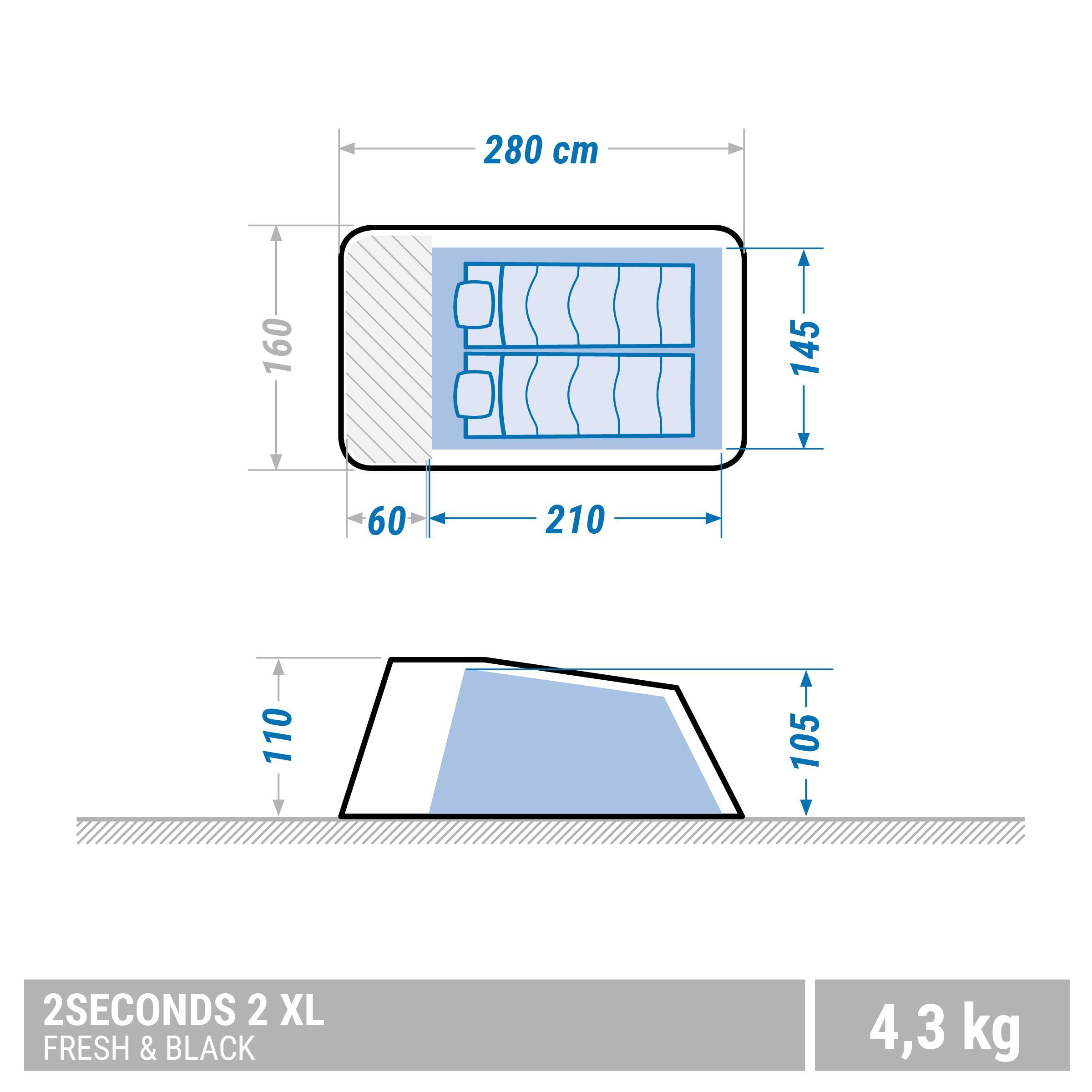 Seconde vie Tente de camping - 2 SECONDS XL - 2 places - Fresh & Black 4/5