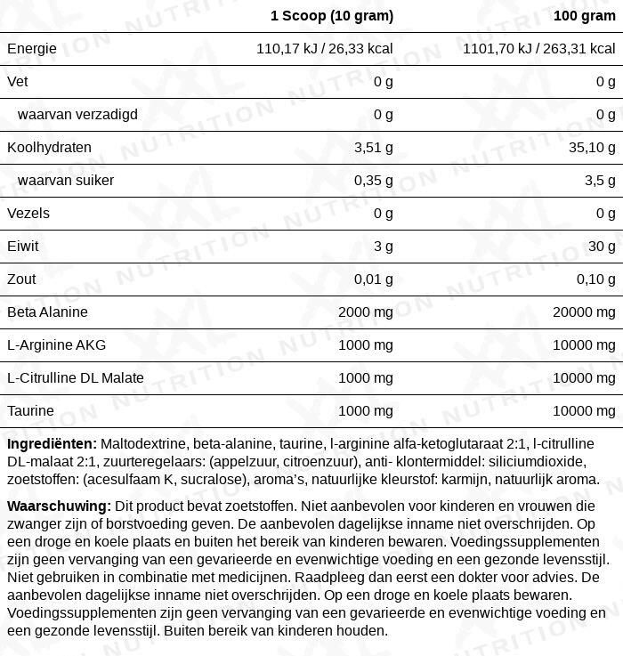 Blast! Pre Workout - Fruit Punch (Cafeïnevrij) - 300 gram (30 doseringen) 2/2
