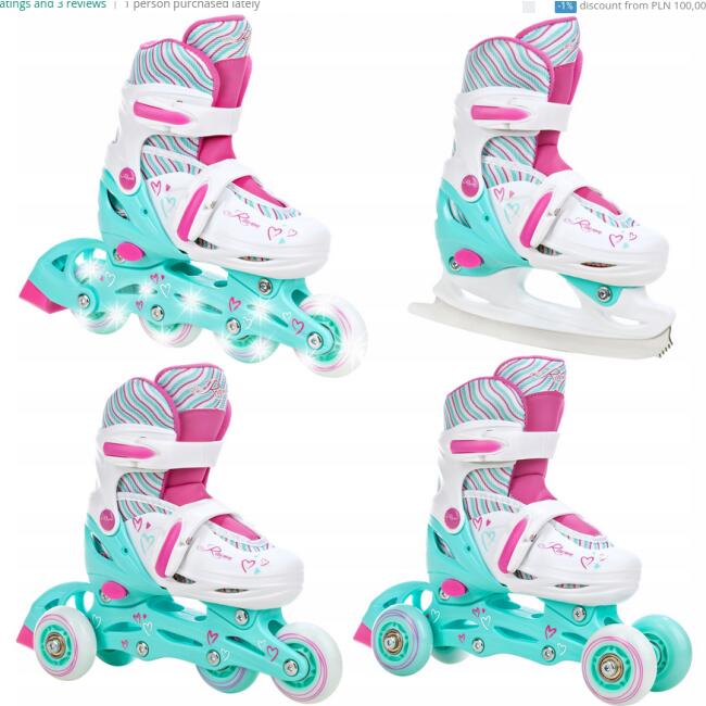Patine/Role Reglabile 2in1 RAVEN Loret (LED)