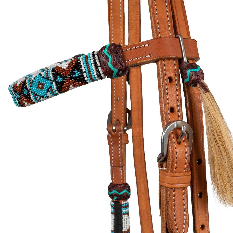 Uzda westernowa navajo z koralikami