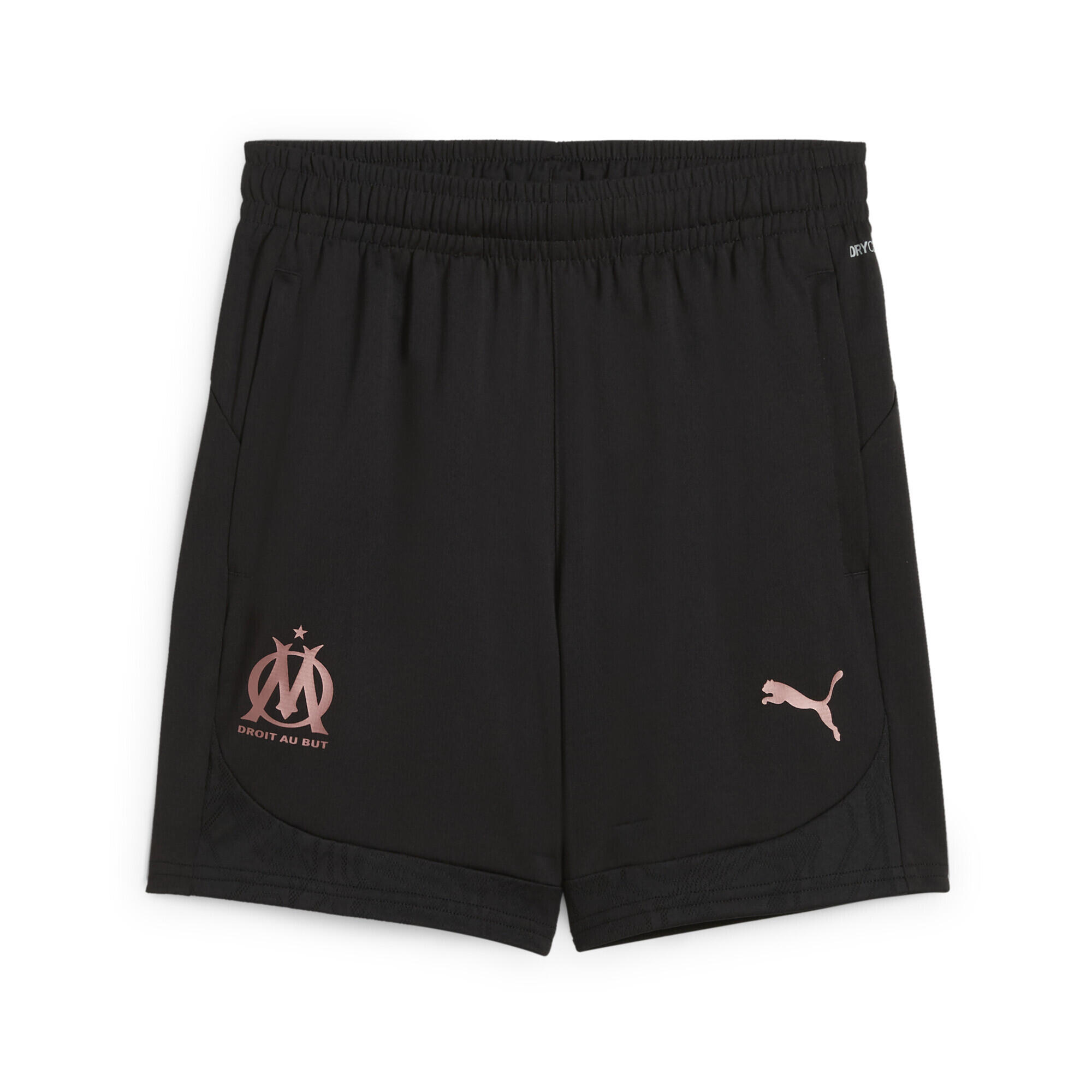 PUMA Tréninkové kraťasy pro mládež Olympique de Marseille PUMA Black Copper Metallic