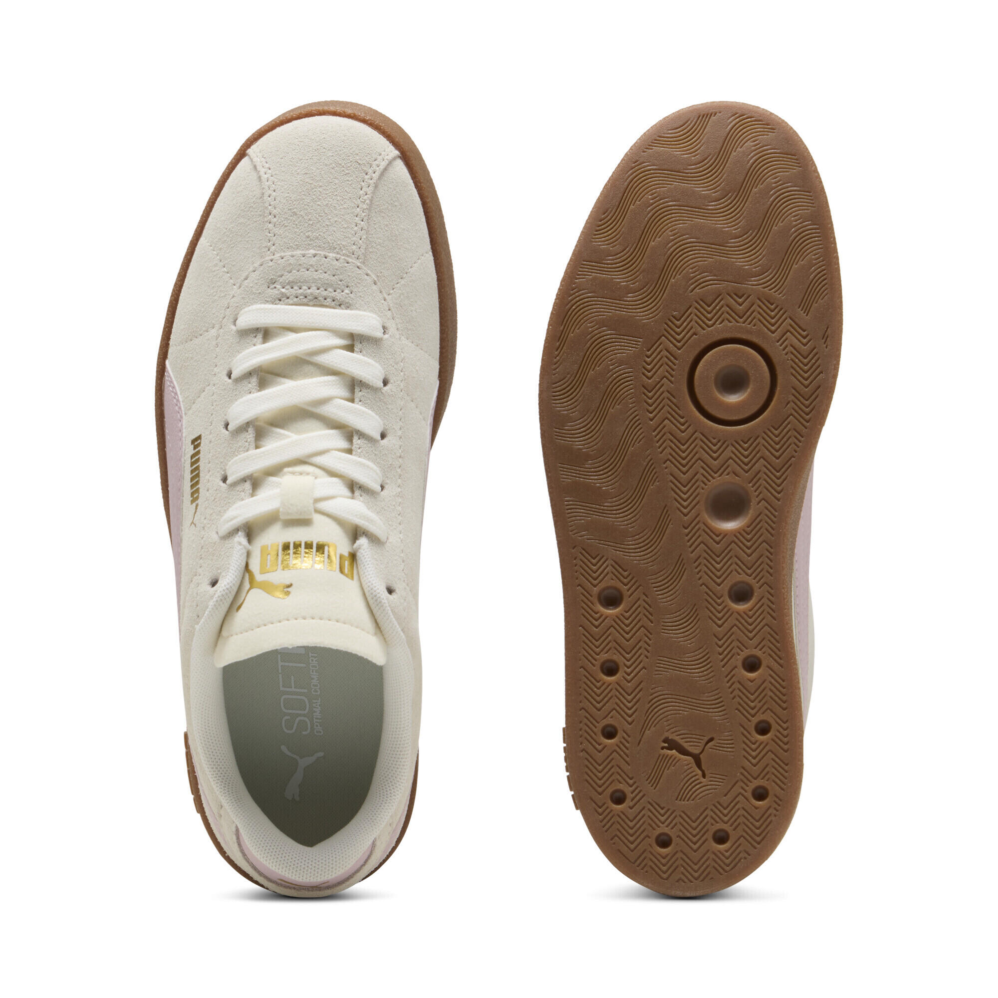 Sneakers PUMA Club II in suede unisex PUMA Warm White Rose Mauve Gum Pink Beige 4/7