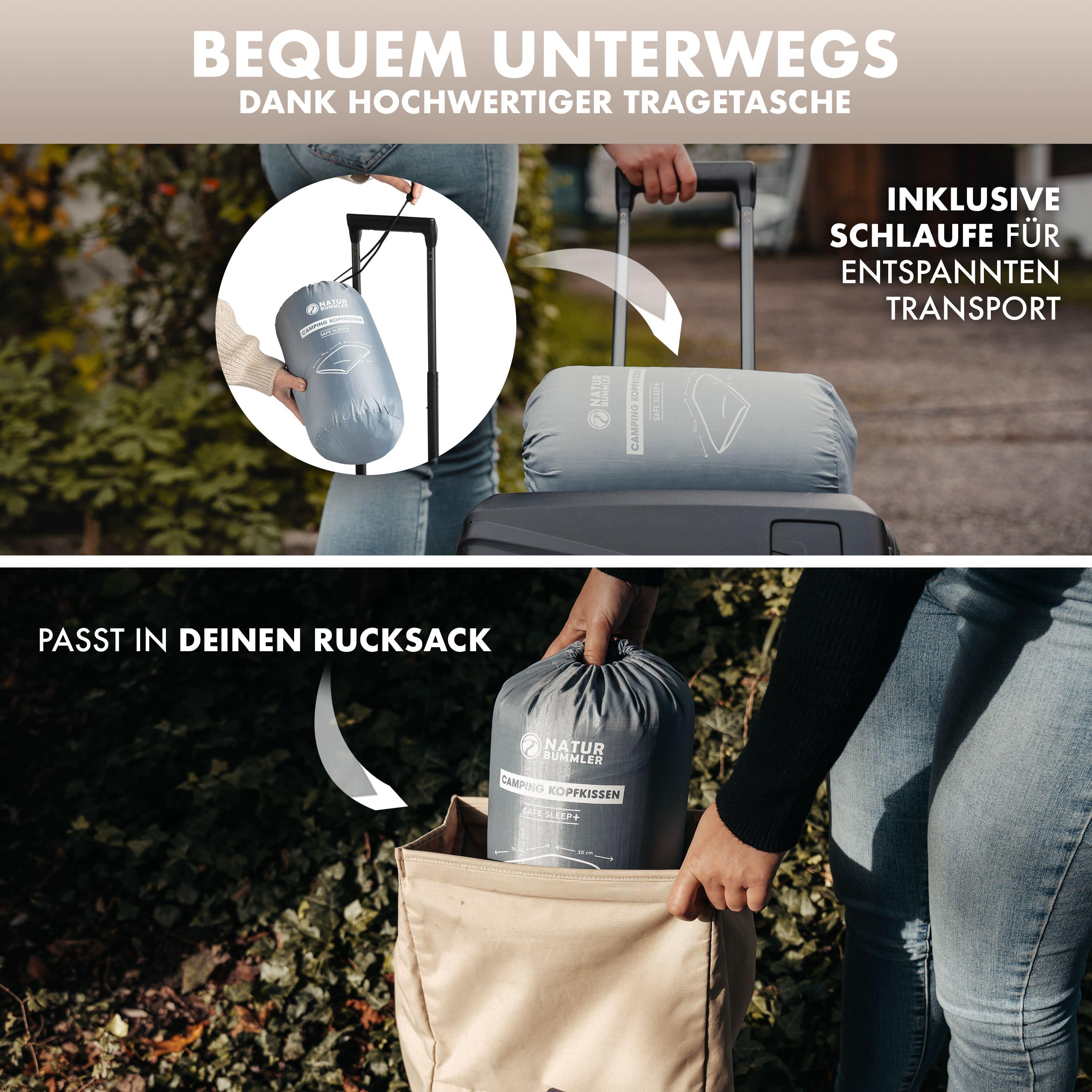 Naturbummler ® Campingkissen Kopfkissen SafeSleep+ 4/7