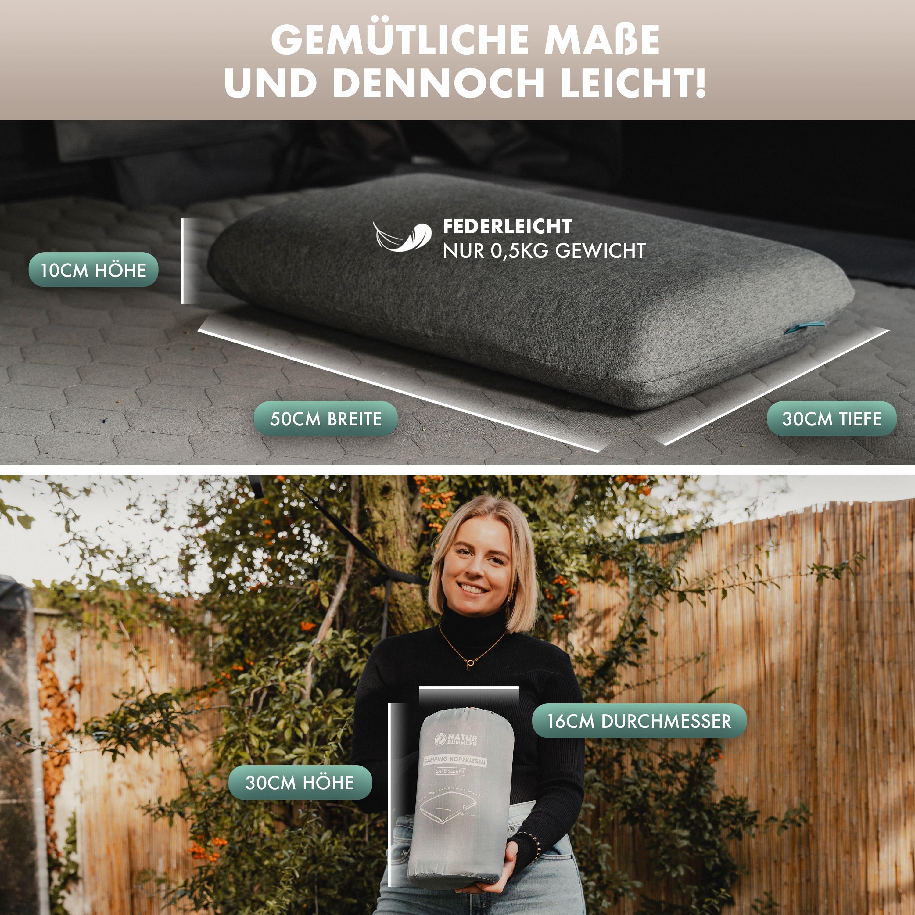 Naturbummler ® Campingkissen Kopfkissen SafeSleep+ 2/7