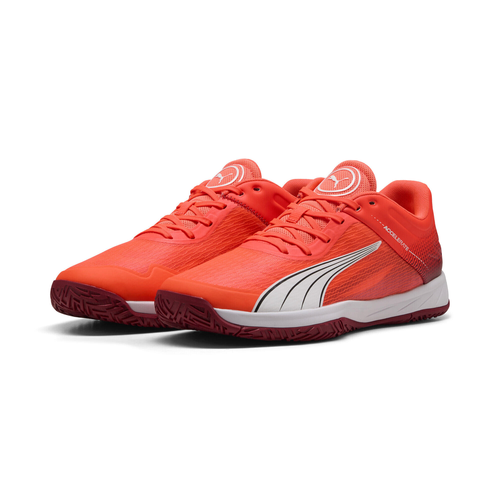 Puma - Chaussures De Handball Accelerate Turbo Unisexe Puma - Chaussures De Sport - Blanc|rouge - Decathlon