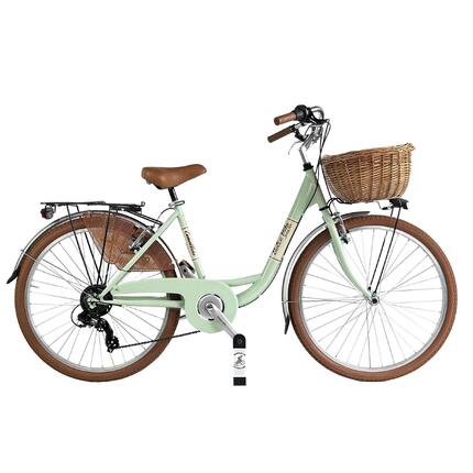 Rower miejski Dolce Vita by Canellini VENERE 26" z koszykiem - Jasnozielony