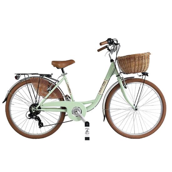 Rower miejski Dolce Vita by Canellini VENERE 26" z koszykiem - Jasnozielony