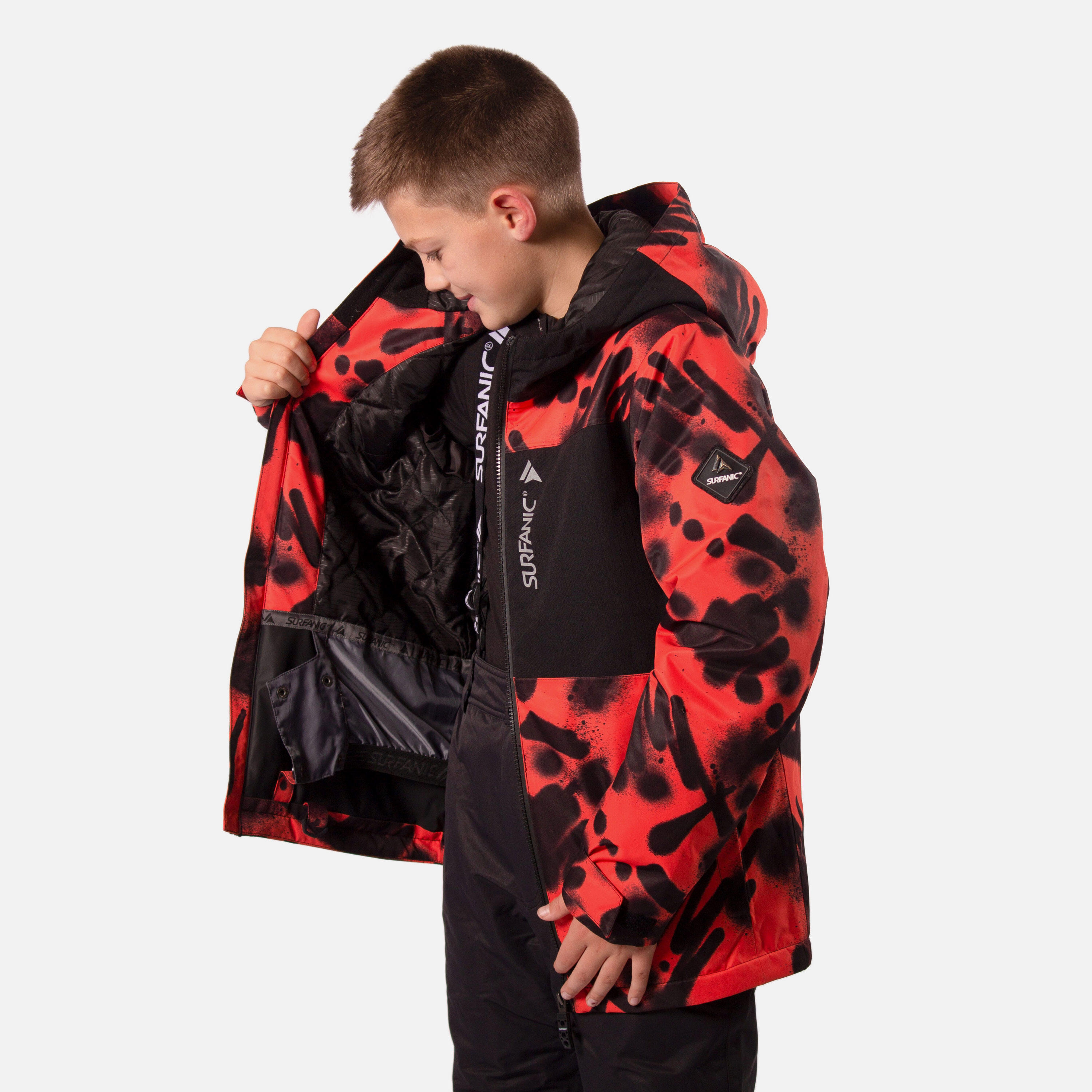 Misfit Vandal Print Boys Ski Jacket Orange 6/7