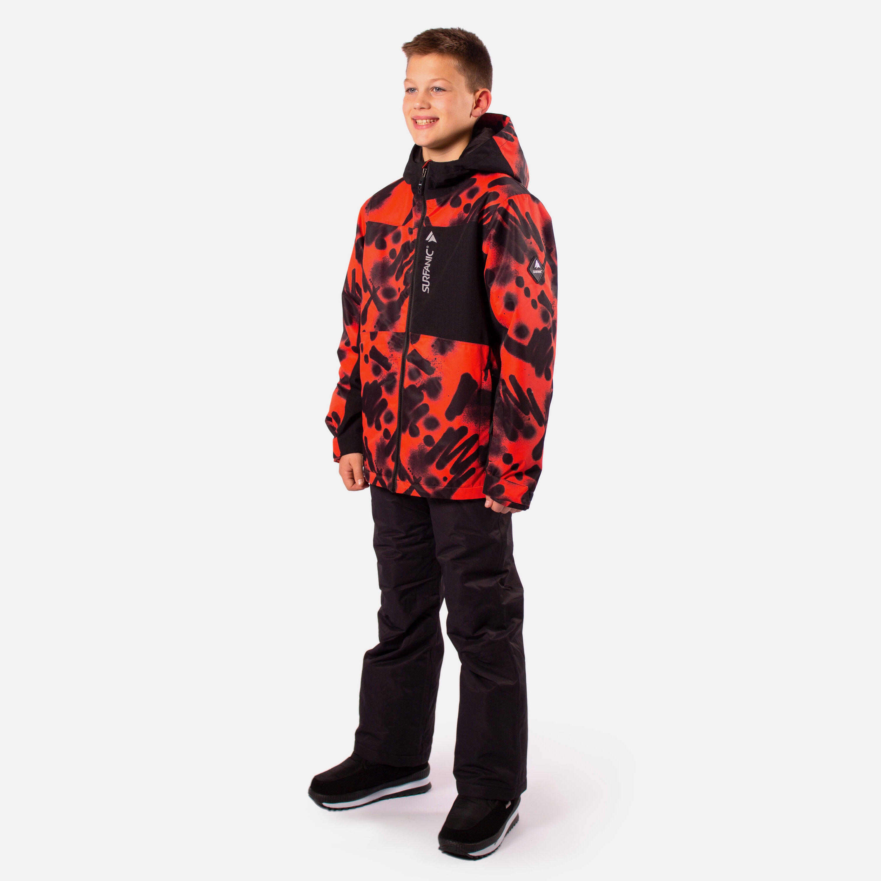 Misfit Vandal Print Boys Ski Jacket Orange 2/7