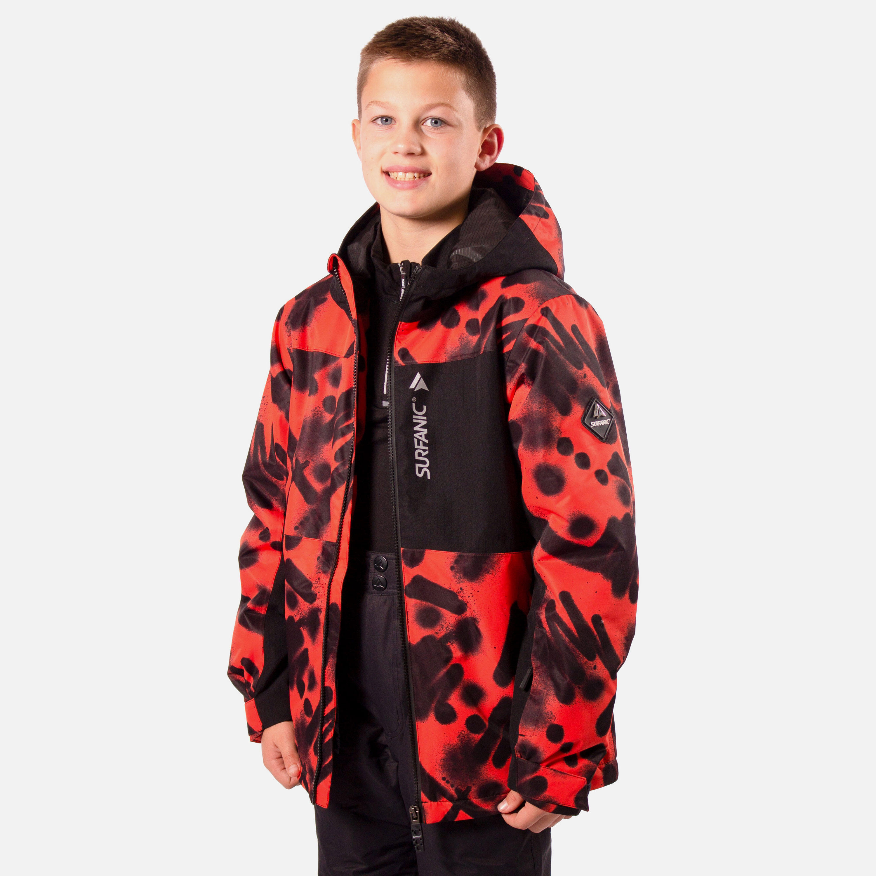 Misfit Vandal Print Boys Ski Jacket Orange 4/7